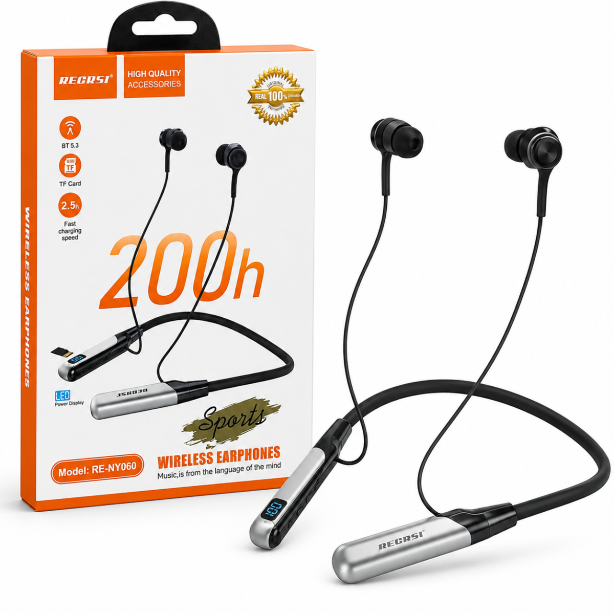 RECRSI RE-NY060 Sports Wireless Neckband Earphones